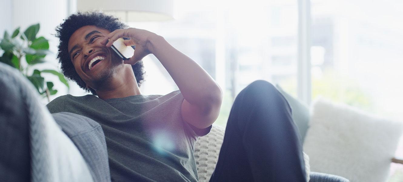 Young man talking on phone